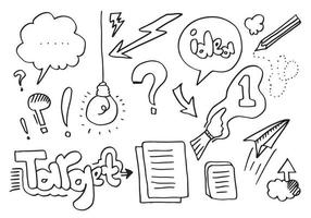 Business doodles for concept design on white background. vector