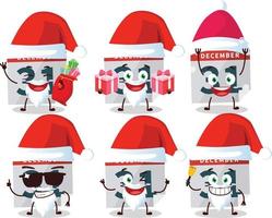 Papa Noel claus emoticones con diciembre 31 calendario dibujos animados personaje vector