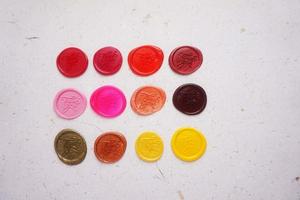 colorful thank you wax coin for vintage wedding invitation decoration photo