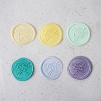 colorful thank you wax coin for vintage wedding invitation decoration photo