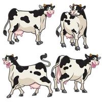 happy cow in set vector