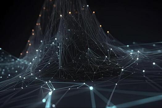 Abstract technology big data background concept. Artificial intelligence tech. Big data and cybersecurity. Transfer and storage of data sets, blockchain, server. Colorful background photo