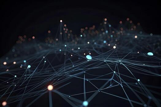 Abstract technology big data background concept. Artificial intelligence tech. Big data and cybersecurity. Transfer and storage of data sets, blockchain, server. Colorful background photo