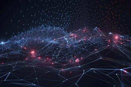 Abstract technology big data background concept. Artificial intelligence tech. Big data and cybersecurity. Transfer and storage of data sets, blockchain, server. Colorful background photo