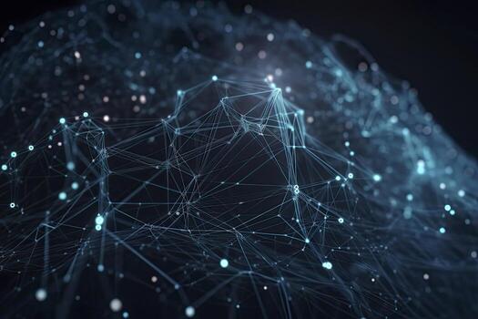 Abstract technology big data background concept. Artificial intelligence tech. Big data and cybersecurity. Transfer and storage of data sets, blockchain, server. Colorful background photo