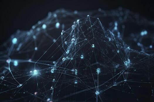 Abstract technology big data background concept. Artificial intelligence tech. Big data and cybersecurity. Transfer and storage of data sets, blockchain, server. Colorful background photo