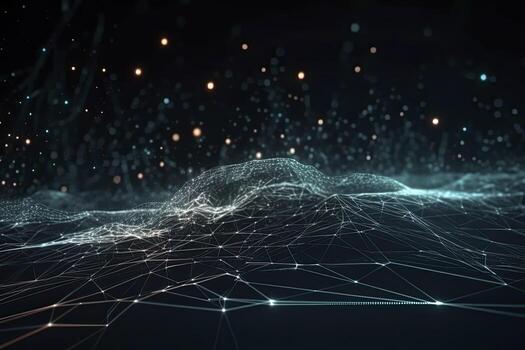 Abstract technology big data background concept. Artificial intelligence tech. Big data and cybersecurity. Transfer and storage of data sets, blockchain, server. Colorful background photo