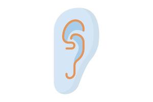 Ear icon illustration. icon related to human organ. Flat icon style. Simple vector design editable