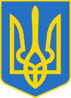 Ukraine coat of arms flag trident heraldry illustration for web creativity png
