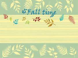 Fall leaves vintage vector card template