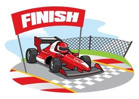 formula racing car reach the finish line vector