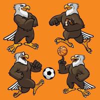 set of Eagle sport Mascot vector