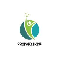 Human care logo design template vector