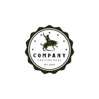 Cowboy logo design. Awesome a cowboy logo. A rodeo cowboy logotype. vector