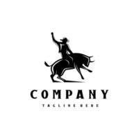 Cowboy logo design. Awesome a cowboy logo. A rodeo cowboy logotype. vector