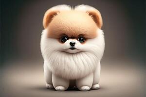 AI Generated Stuffed adorable dog. Cute stuffed animal dolls for valentine's day. photo
