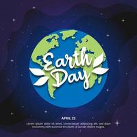 Earth day background with the earth and outer space vector