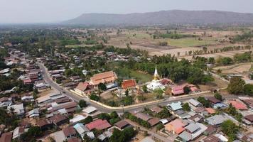 Aerial view of temple in thailand. photo