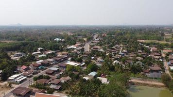 Aerial view of temple in thailand. photo