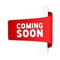 Coming soon banner design. New Product or Store Opening sign. Web element. Flat style vector template.