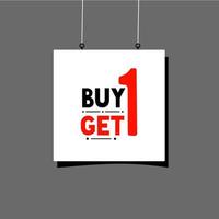 Buy 1 get 1 sale banner template. Sale Tag, Sticker or Label For Marketing special offer design. vector illustration.