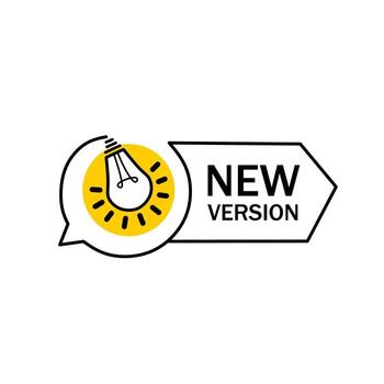 nuevo versión, Insignia icono diseño. moderno web bandera. lata ser usado para web solicitud, negocio, marketing. plano estilo vector ilustración.