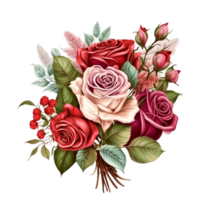 Beautiful Natural Red Rose Flowers Bouquet png