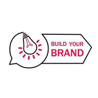 Build your brand. Light bulb icon design. Business concept. Flat vector illustration.