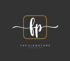FP Initial letter handwriting and  signature logo. A concept handwriting initial logo with template element. vector