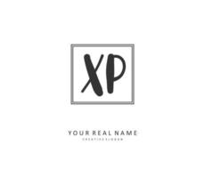 XP Initial letter handwriting and  signature logo. A concept handwriting initial logo with template element. vector