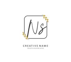 N S NS Initial letter handwriting and  signature logo. A concept handwriting initial logo with template element. vector