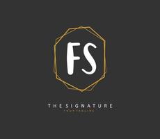 F s fs inicial letra escritura y firma logo. un concepto escritura inicial logo con modelo elemento. vector