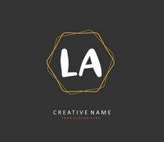 L A LA Initial letter handwriting and  signature logo. A concept handwriting initial logo with template element. vector