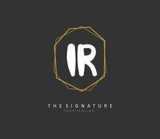 IR Initial letter handwriting and  signature logo. A concept handwriting initial logo with template element. vector