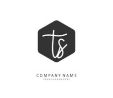 T S TS Initial letter handwriting and  signature logo. A concept handwriting initial logo with template element. vector