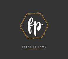 FP Initial letter handwriting and  signature logo. A concept handwriting initial logo with template element. vector