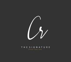 CR Initial letter handwriting and  signature logo. A concept handwriting initial logo with template element. vector