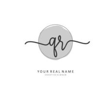 QR Initial letter handwriting and  signature logo. A concept handwriting initial logo with template element. vector