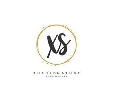 X S XS Initial letter handwriting and  signature logo. A concept handwriting initial logo with template element. vector