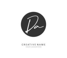 DA Initial letter handwriting and  signature logo. A concept handwriting initial logo with template element. vector