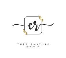 ER Initial letter handwriting and  signature logo. A concept handwriting initial logo with template element. vector