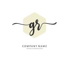 GR Initial letter handwriting and  signature logo. A concept handwriting initial logo with template element. vector