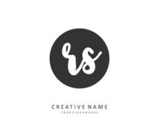 R S RS Initial letter handwriting and  signature logo. A concept handwriting initial logo with template element. vector