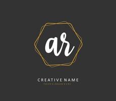 AR Initial letter handwriting and  signature logo. A concept handwriting initial logo with template element. vector