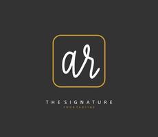 AR Initial letter handwriting and  signature logo. A concept handwriting initial logo with template element. vector