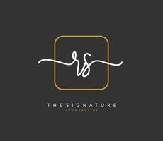 R S RS Initial letter handwriting and  signature logo. A concept handwriting initial logo with template element. vector