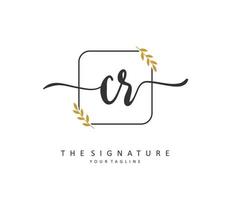 CR Initial letter handwriting and  signature logo. A concept handwriting initial logo with template element. vector