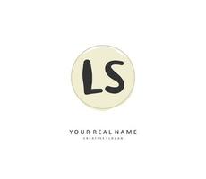 L S LS Initial letter handwriting and  signature logo. A concept handwriting initial logo with template element. vector