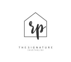 RP Initial letter handwriting and  signature logo. A concept handwriting initial logo with template element. vector