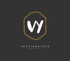 vy inicial letra escritura y firma logo. un concepto escritura inicial logo con modelo elemento. vector